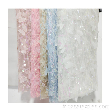 tissu multicolore à paillettes pour robe